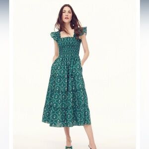 Ec nap dress sz xxs (fit xxs-s) emerald trellis
